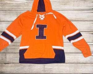 Colosseum University of Illinois Fighting Illini Lace-Up Fleece Pullover Hoodie